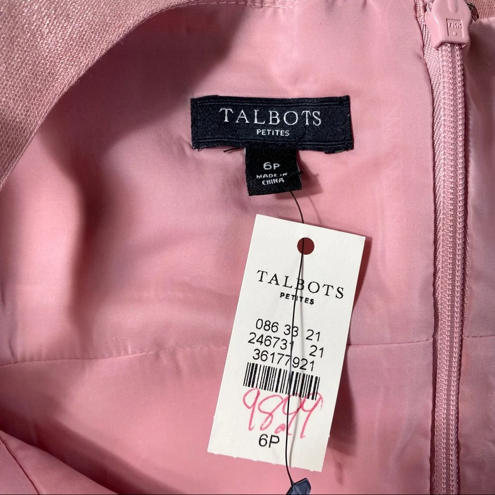 Talbots Silk Blend Sheath Dress NWT Blush Pink Wedding Guest Classic | 6P